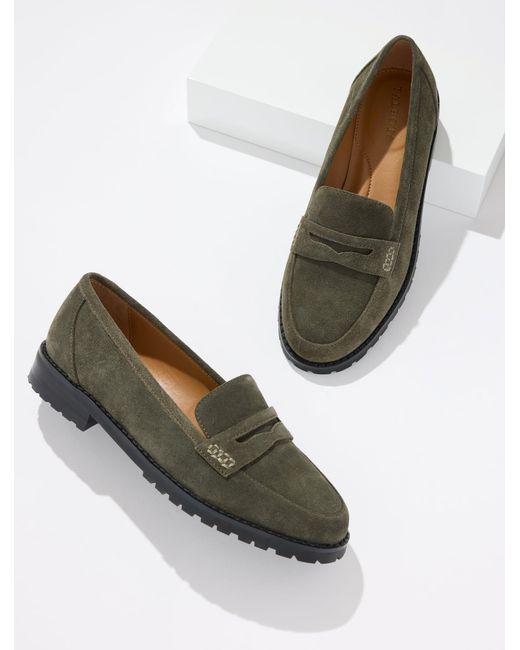 Talbots Green Cassidy Suede Loafers