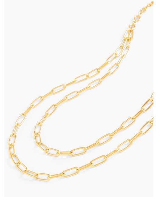Talbots White Layered Paperclip Link Necklace
