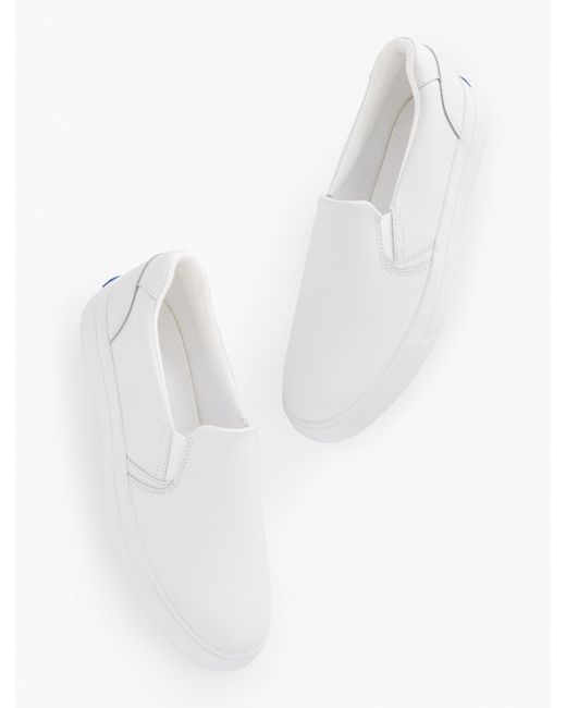Keds White ® Pursuit Slip-on Leather Sneakers