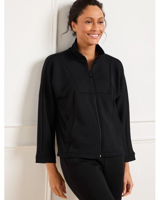Talbots Black Airknit Stretch Dolman Sleeve Jacket