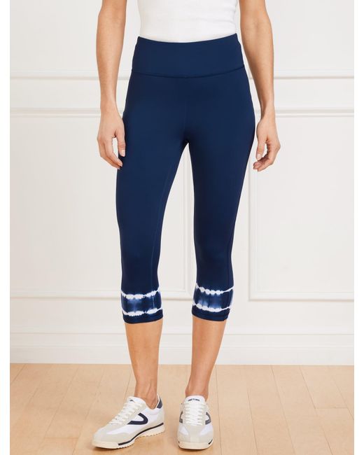 Talbots Blue Performance Interlock Capri Leggings