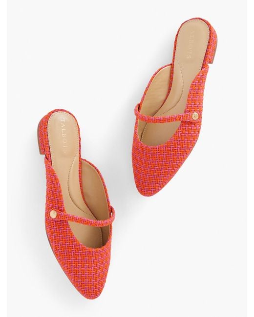 Talbots Red Edison Top Strap Mules
