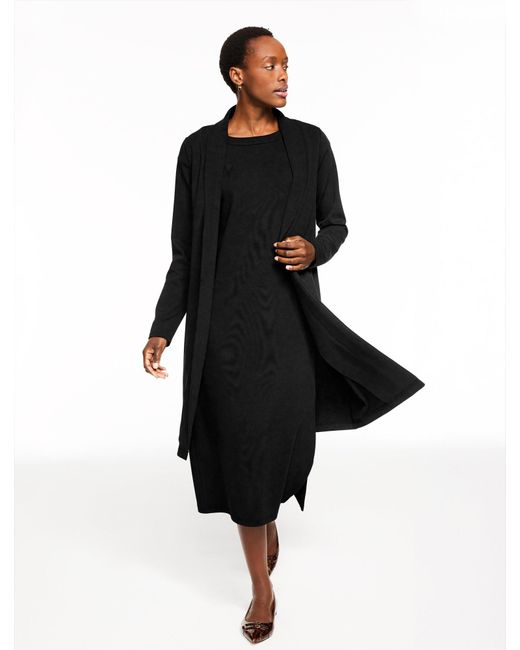 Talbots Black Passport Ponte Duster Cardigan Sweater
