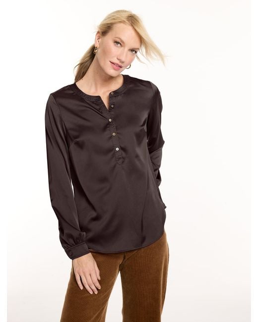Talbots Brown Soft Satin Charmeuse Top