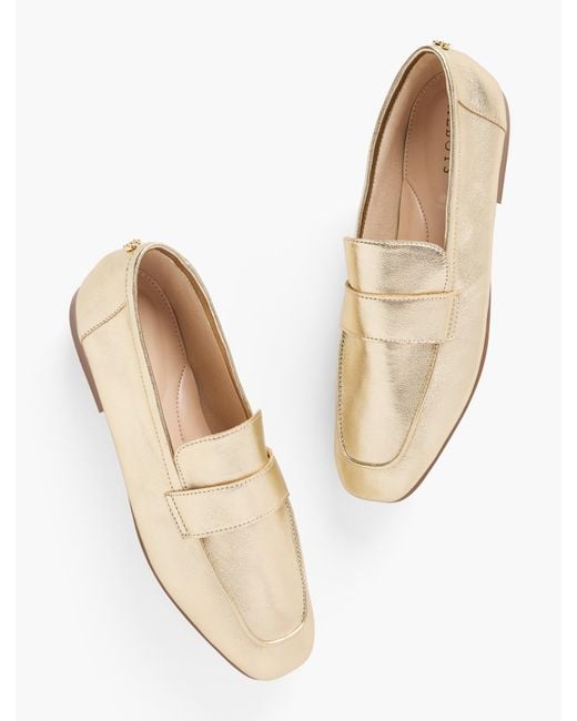 Talbots Natural Audrey Metallic Nappa Loafers