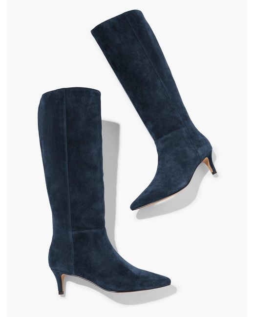 Talbots Blue Kait Suede Tall Boots
