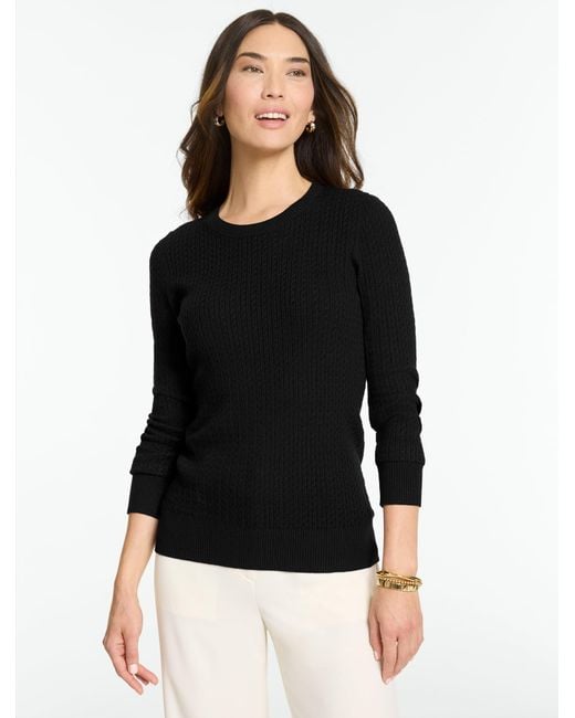 Talbots Black Micro Cable Sweater