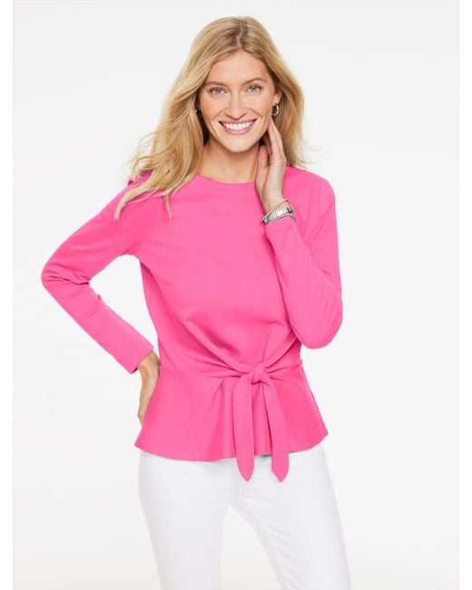 Talbots Pink Tie-front Top