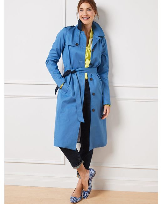 Talbots Blue Refined Trench Coat