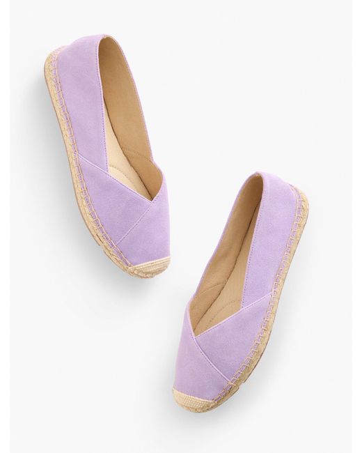 Talbots White Izzy Asymmetric Suede Espadrille Flats