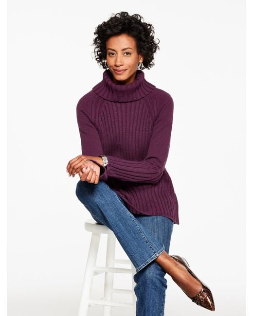 Talbots Purple Turtleneck Sweater