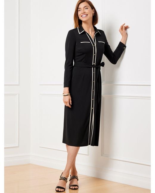 Talbots Black Jersey Shirtdress