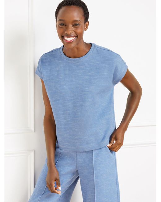 Talbots Blue Airknit Stretch Crewneck T-shirt