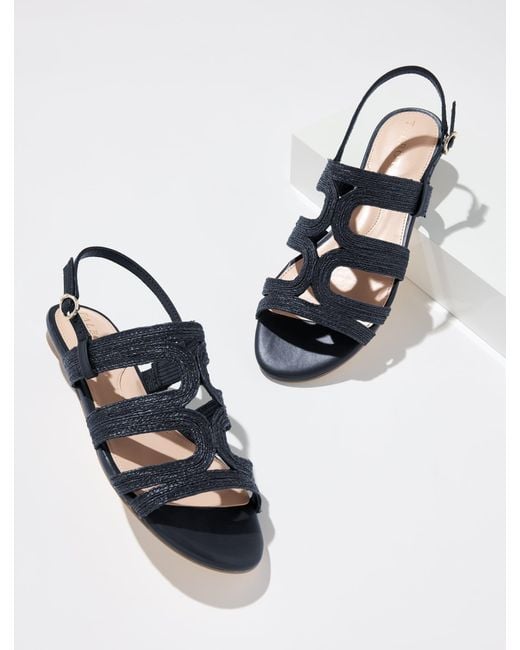 Talbots Metallic Kalen Raffia Cord Sandals