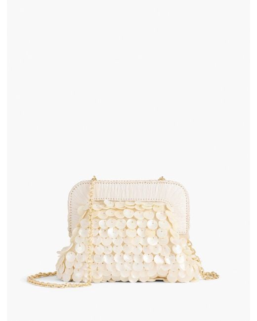 Talbots Natural Mother-of-pearl Paillette Clutch