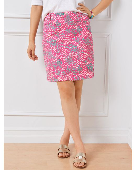 Talbots Pink Denim A-line Skirt