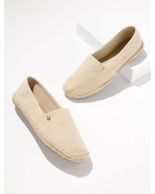 Talbots Natural Izzy Metallic Linen Espadrille Flats