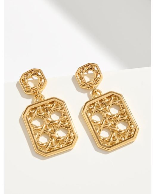 Talbots Metallic Rattan Texture Drop Earrings