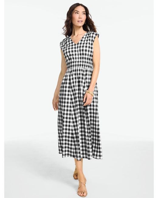 talbots midi dresses Women's Plus Size - Dot Eyelet Fit & Flare Dress - White seam pockets Sites-talbotsus-Site