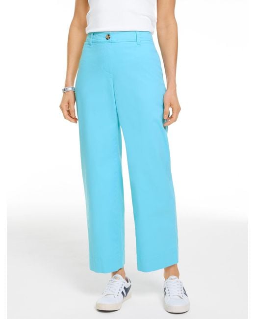 Talbots Blue Wide Ankle Heritage Twill Pants