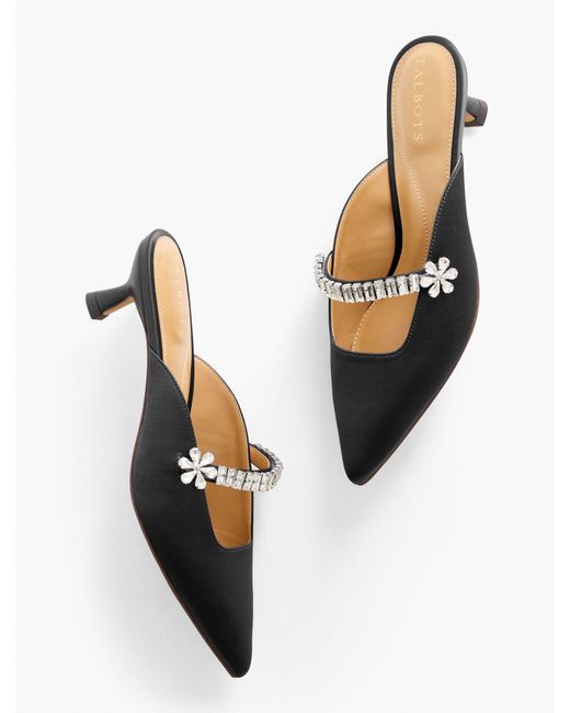 Talbots White Sylvie Mary Jane Satin Mules