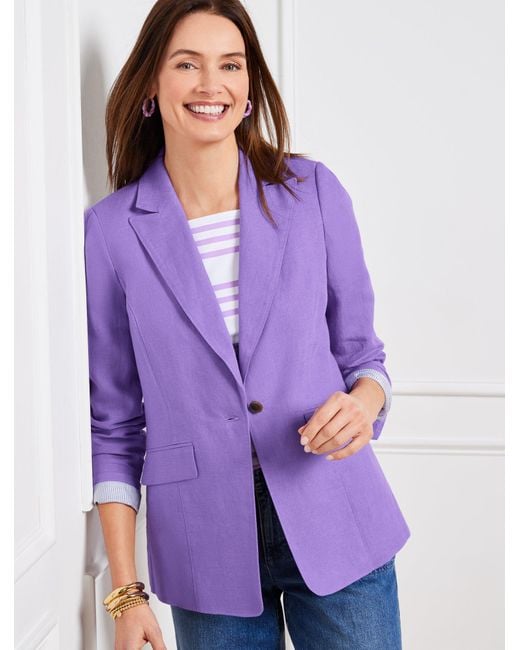 Talbots Purple Classic Linen Blazer