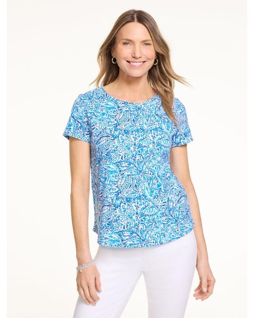 Talbots Blue Patch Pocket Short Sleeve T-shirt