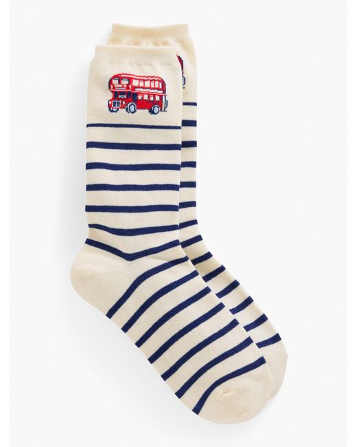 Talbots White Double Decker Trouser Socks