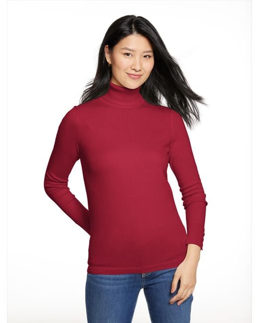 Talbots Red Perfect Turtleneck Top