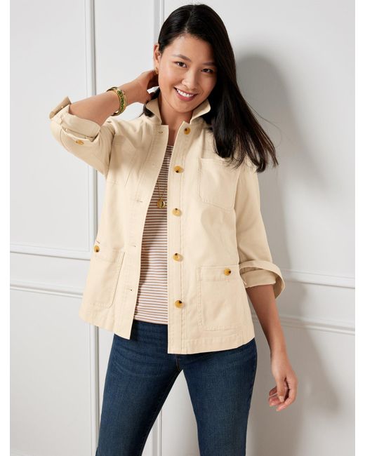 Talbots Shirt Jacket in Natural Lyst
