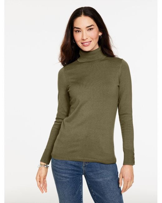 Talbots Green Perfect Turtleneck Top