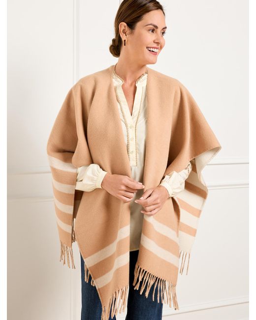 Talbots Natural Reversible Double Face Ruana