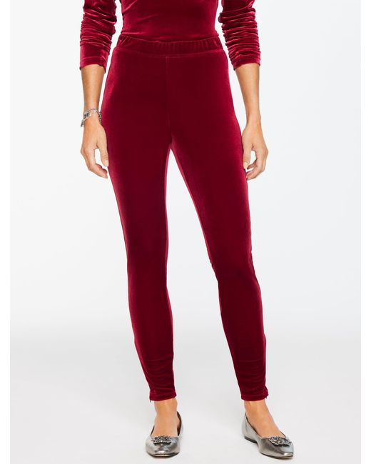 Talbots Red Stretch Velvet Leggings