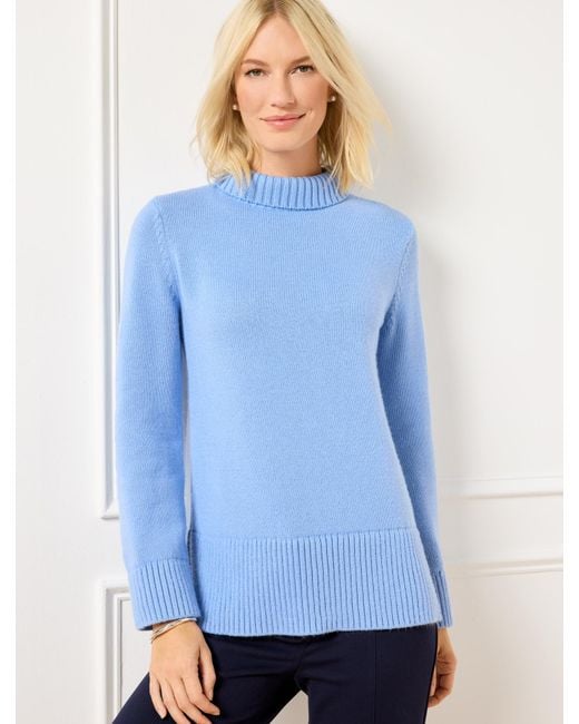 Talbots Blue Funnel Neck Sweater