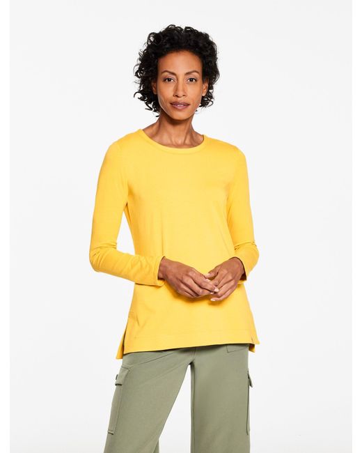 Talbots Women's Yellow Supersoft Jersey Crewneck T-shirt