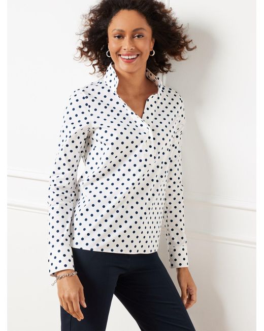 Talbots White Non-iron Popover Shirt