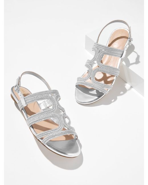 Talbots White Kalen Raffia Cord Sandals