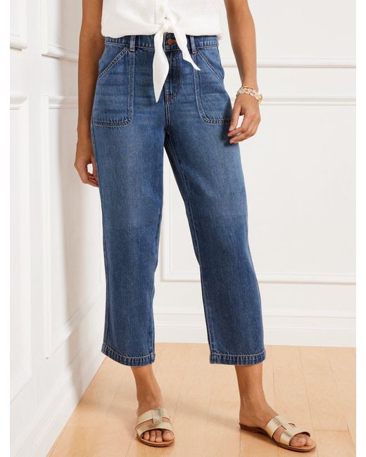 Talbots Blue Summerweight Straight Ankle Jeans