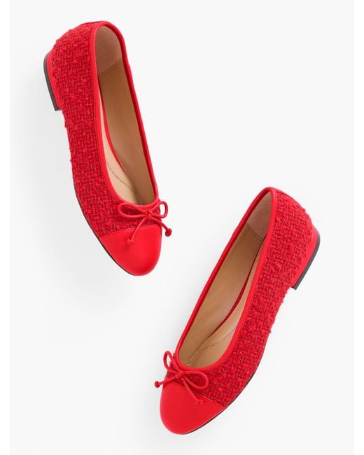 Talbots Red Madison Ballet Flats – Garden Tweed