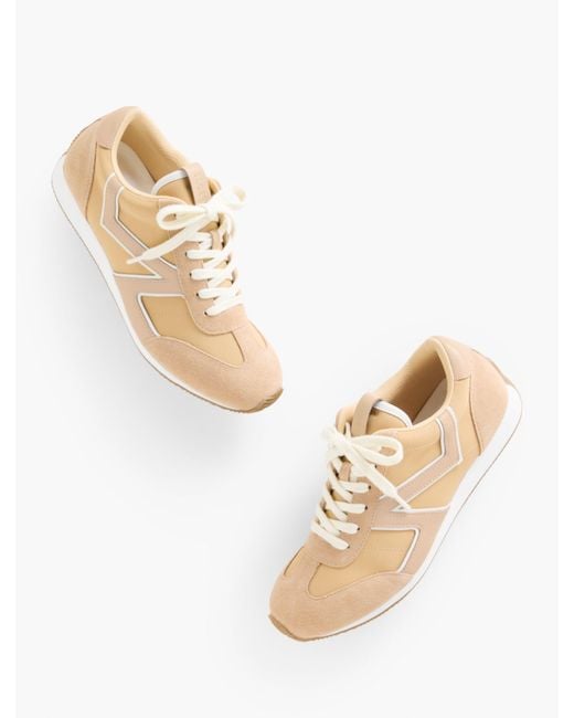 Talbots Natural Alex Leather & Nylon Sneakers