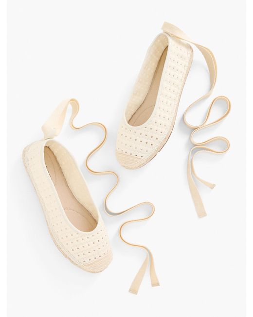 Talbots Natural Izzy Crochet Espadrille Flats