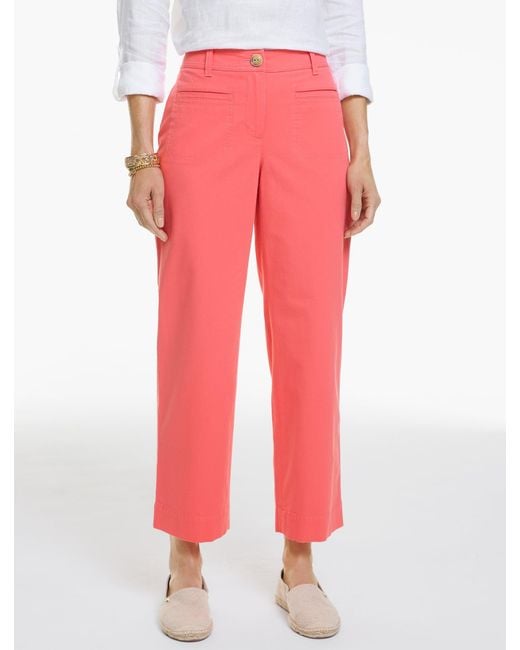 Talbots Red Straight Crop Ottoman Pants