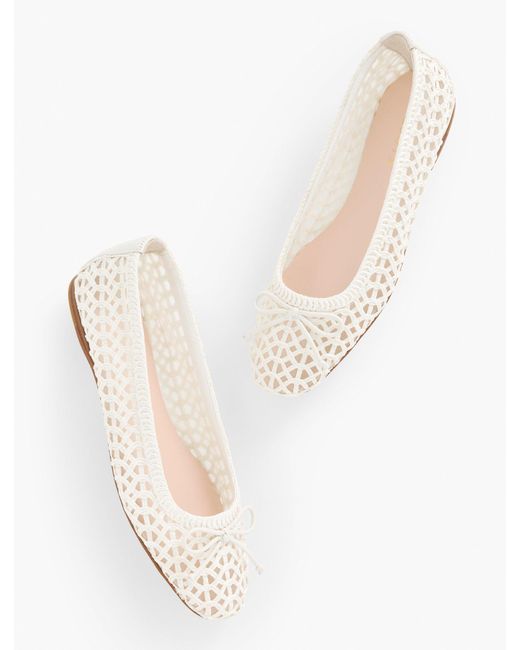 Talbots White Blaine Soft Sole Loopy Woven Ballet Flats