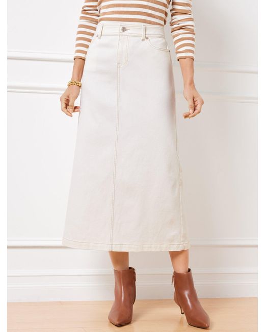 Talbots Natural Denim Midi Skirt
