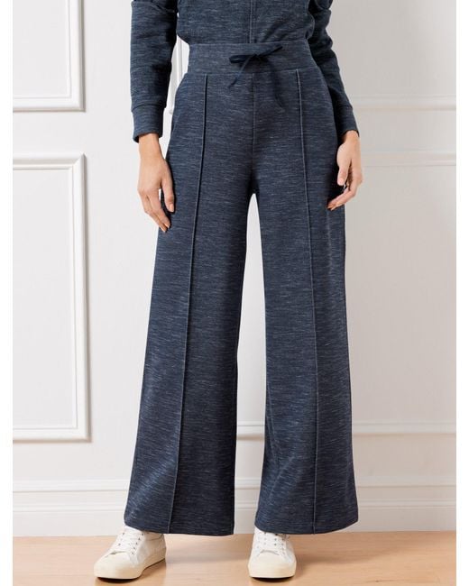 Talbots Blue Airknit Stretch Wide Leg Pants
