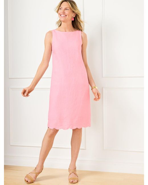 Talbots Pink Linen Shift Dress