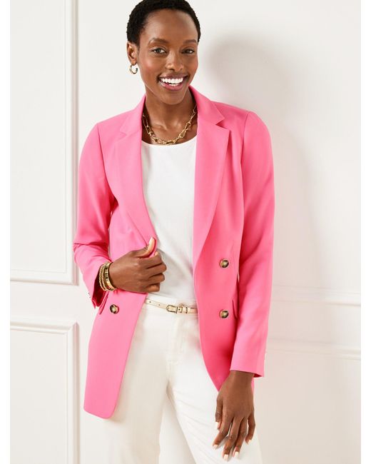 Talbots Pink Tailored Stretch No Close Blazer