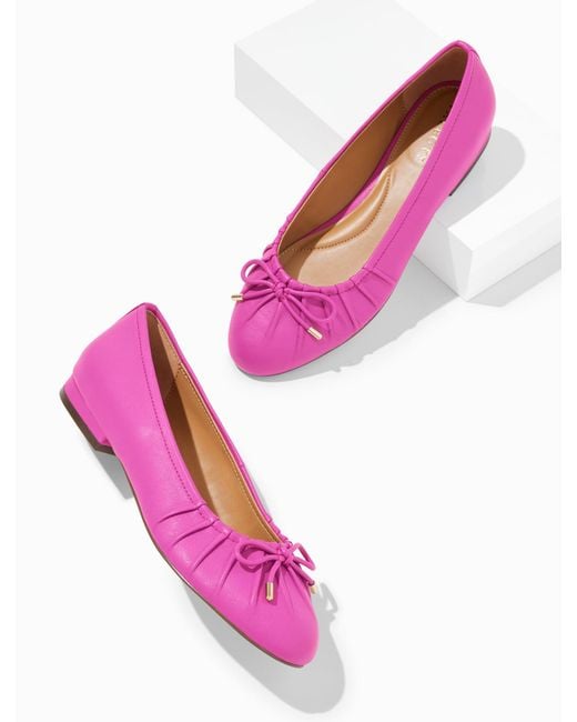 Talbots Pink Madison Pleated Nappa Ballet Flats