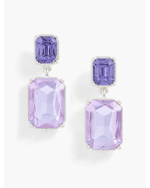 Talbots Purple Classic Crystal Drop Earrings
