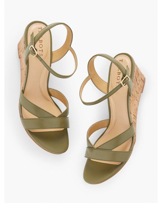 Talbots Metallic Royce Soft Nappa Wedge Sandals